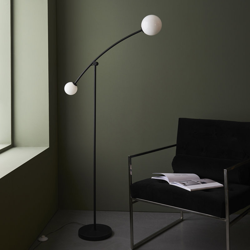 Corso 140cm Black Arched Floor Lamp