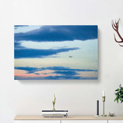 Airplane Through the Clouds - Wrapped Canvas