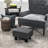 Linen Covered Charcoal Gray Foot Rest, Small For All Interior Designs, Comfortable Rest , Fabric, Seating Option Living Room