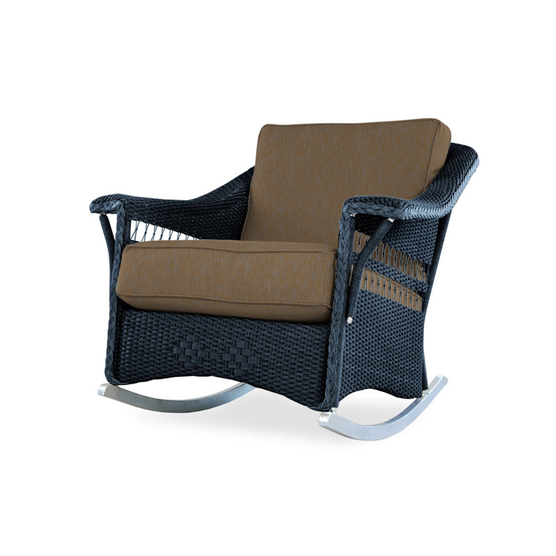 Nantucket Outdoor Rocker Chair, Demo Oatmeal, Ebony