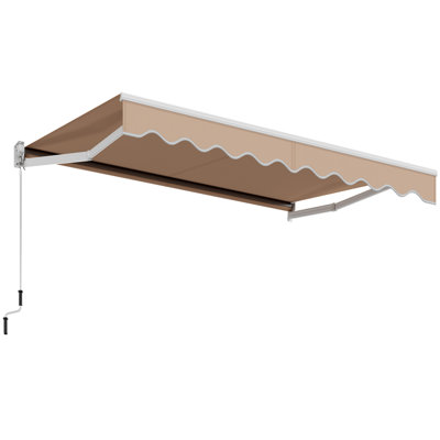 Gymax 96'' W x 5'' D Fabric Cover Retractable Freestanding Awning