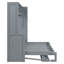 Lit escamotable double pleine grandeur avec placard et tiroirs, lit gris peu encombrant pour meubles de chambre à coucher-1060151172