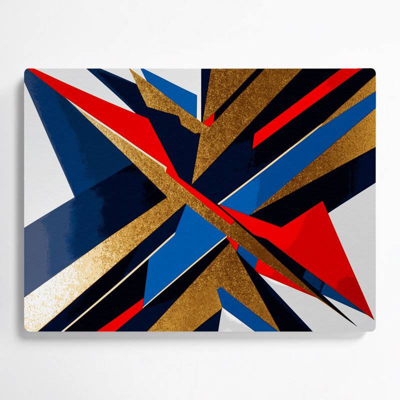 Hard Edge 79 Blue Metal Wall Art, 12" H x 18" W