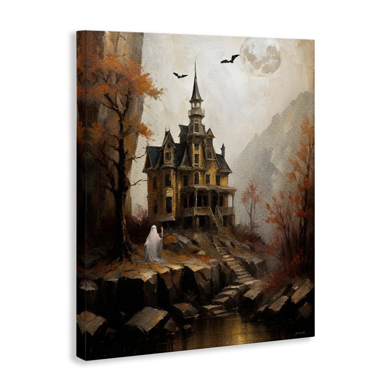 «Haunted Castle with Ghost», art mural par Jo Moulton, H 20 po x l 16 po