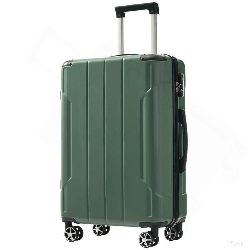Ensembles de bagages 3 pièces, valises rigides durables en ABS rigide avec roues pivotantes doubles 20/24/28 pouces (vert)
