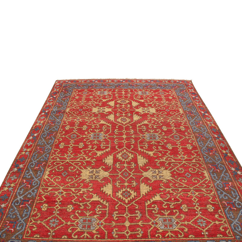 Burano Hand Knotted Wool Geometric Area Rug, Rectangle 10' x 14'