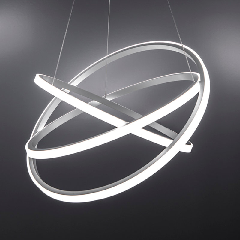 Veloce 1 - Light Unique Geometric Chandelier, Titanium, 11.5" H x 47.875" W x 47.125" D