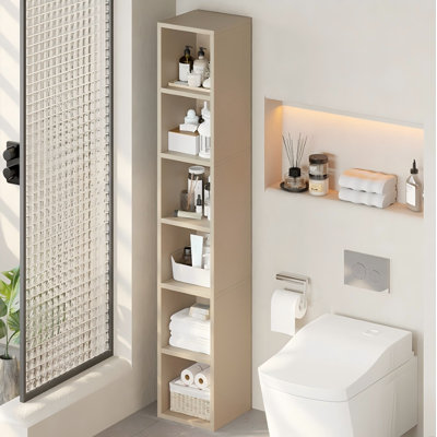Grand étagère de rangement étroite à étagères verticales et étagères peu encombrantes pour salon, chambre à coucher, bureau à domicile, pour adultes