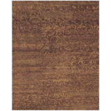 Amzad Wool Floral Area Rug in Rust