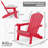 Patio Folding Adirondack Chairs set of 2, Outdoor All Weather HIPS Foldable Adirondack Chair with Cup Holder-692469602
