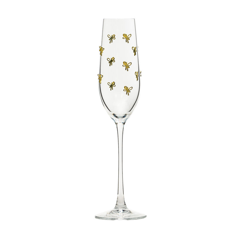 10 Strawberry Street Gold Bow Glassware, Flute