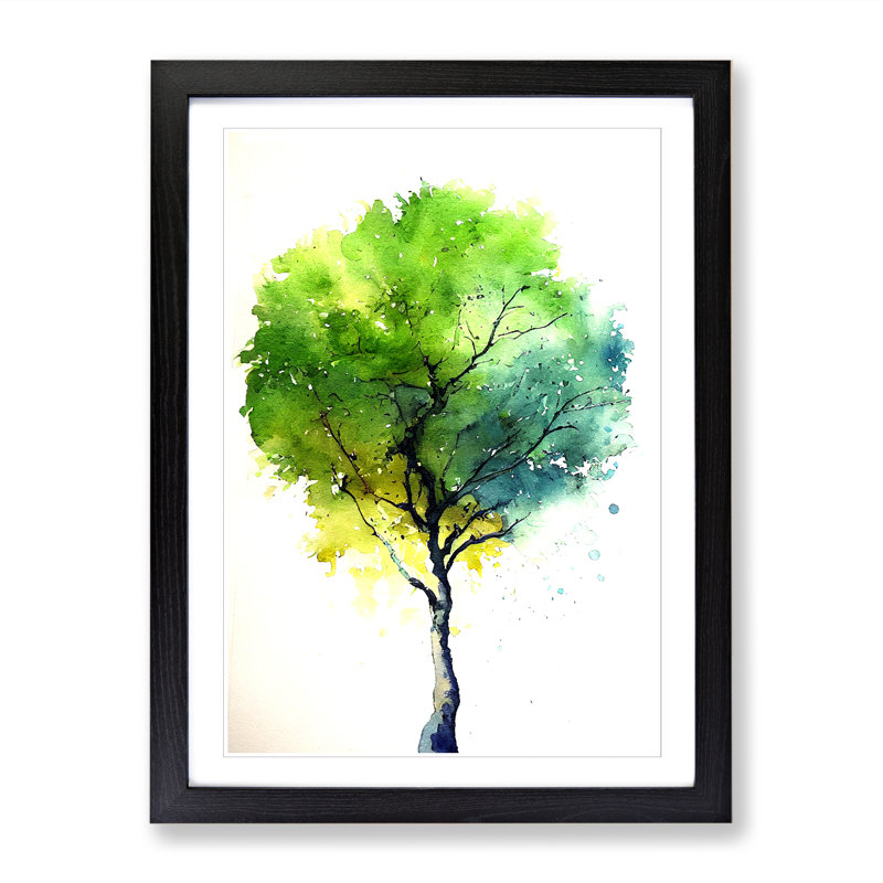 Pear Tree Watercolour 1 Piece Single Picture Frame Wall Art, 46cm H x 34cm W x 2cm D, Black