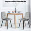 44cm H Tufted Polyurethane Upholstered Upholstered Back Stacking Accent in Grey