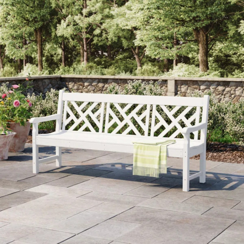Banc 72 po POLYWOOD Rockford Chippendale, Blanc