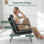 Chaises d'appoint noires Cottle, petite chaise d'appoint à haut dossier en cuir d'unité centrale avec structure en métal, chaise de lecture confortable et confortable