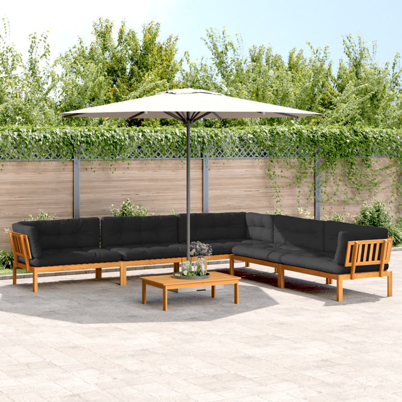 Ensemble de canapé de patio avec coussins 6 pièces Vidaxl