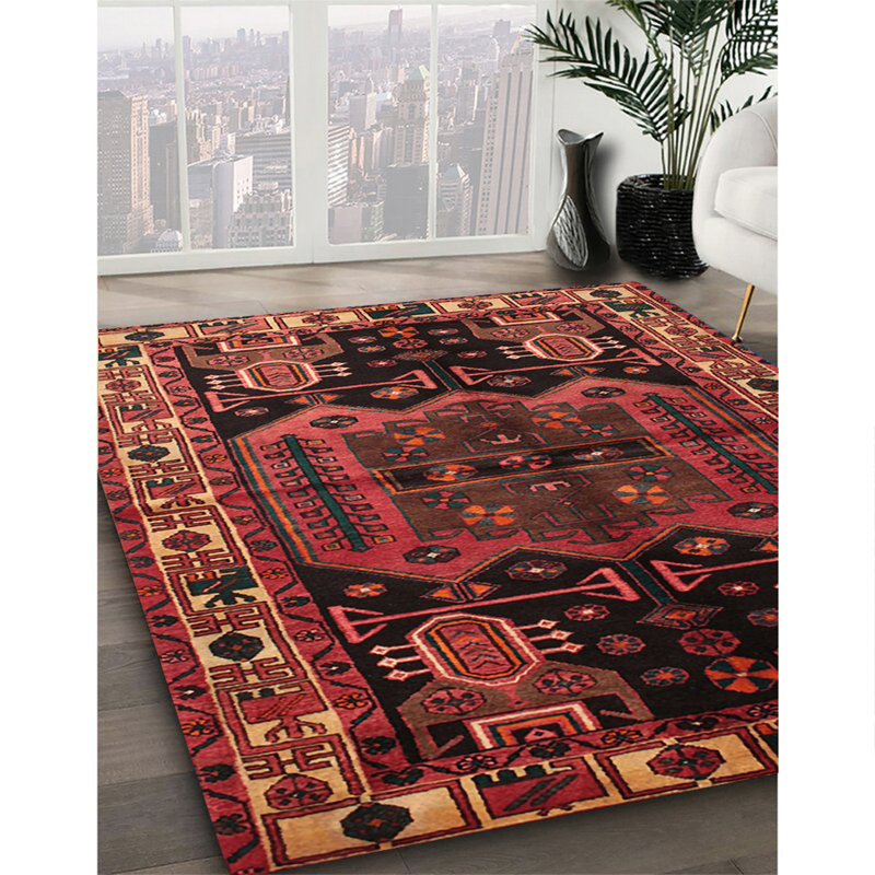 Tapis traditionnel rouge / noir Slezak, Rectangle 8 pi x 12 pi