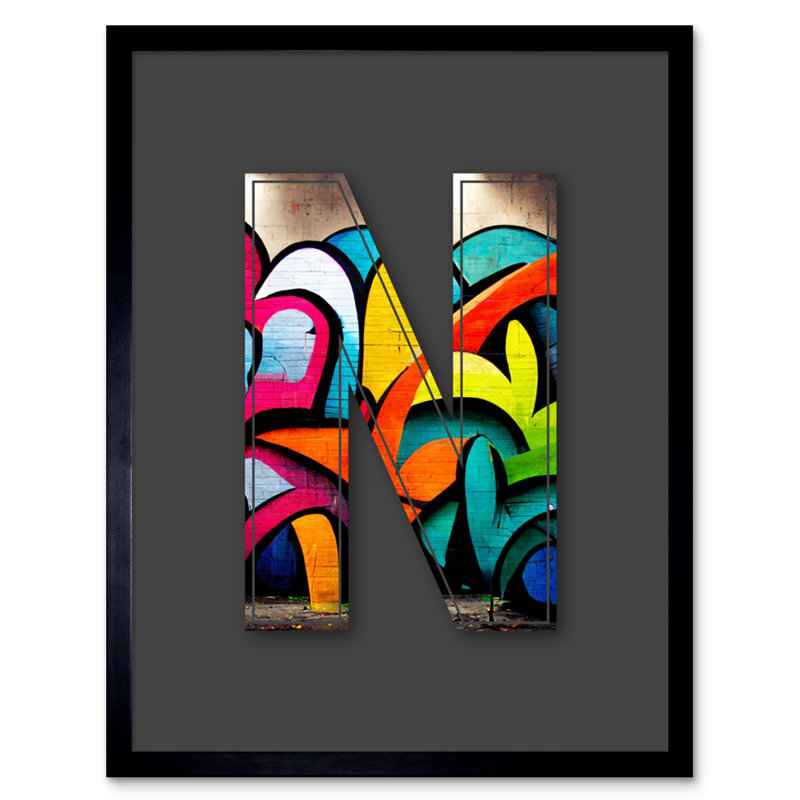 Letter N Tagging - Single Picture Frame Print