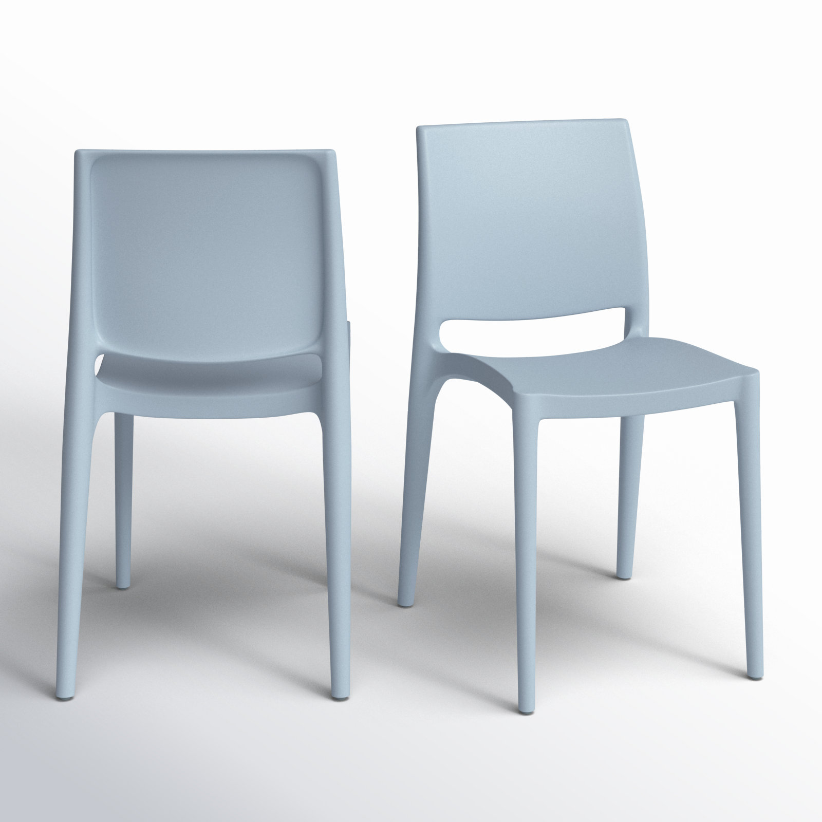 Burt Stackable Patio Side Chair, Silver Gray