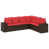 Coussin rouge / cadre brun est en rupture de stock