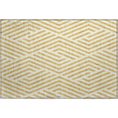 Premium Machine Washable Cerrito AMF550 Gold Rug