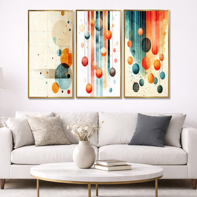 Art mural Mid-Century abstrait de style Mid-Century