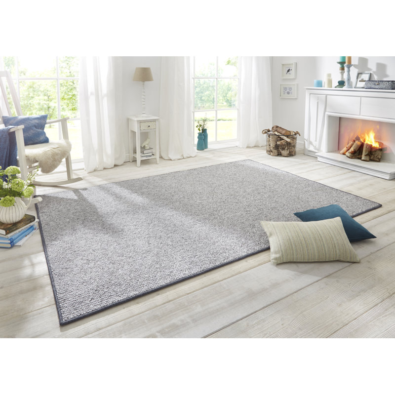 Wolly Grey Rug, Rectangular 80 x 150cm