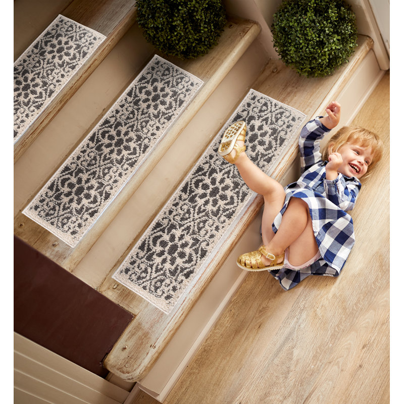 Tapis d'escalier beige / gris Gustav, 15