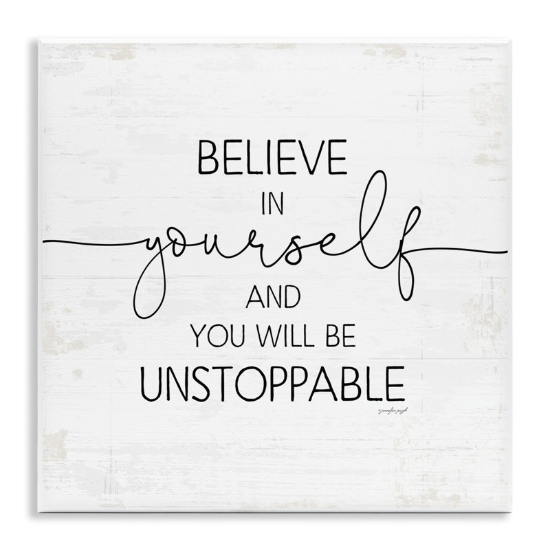 «Believe In Yourself Inspirational Sentiments Distress Charm», art mural par Jennifer Pugh