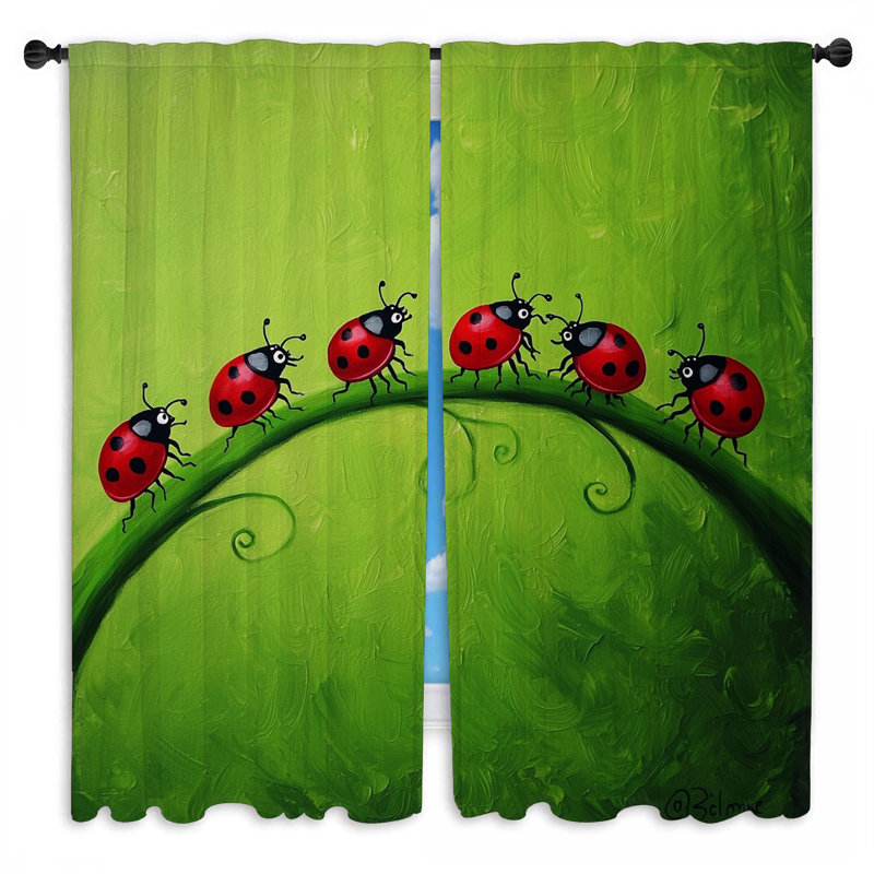 Coccinelle, rideaux de fenêtre, 2 panneaux, L 20 po x L 52 po