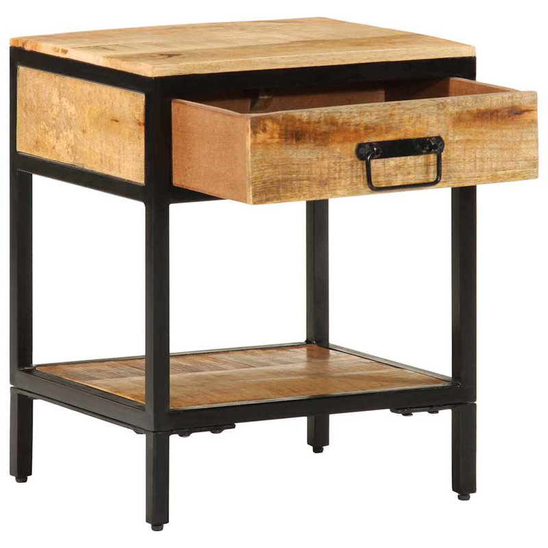 40cm W Solid Wood Bedside Table