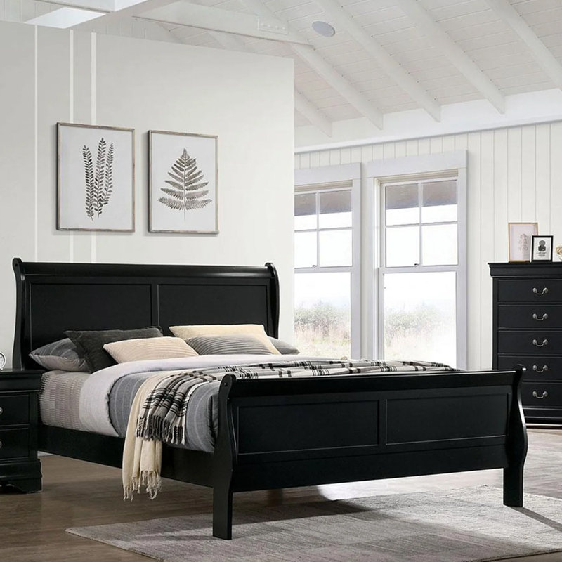 Allard Wood Bed, Black, Queen