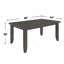 Table de salle à manger rectangulaire en bois de 66 pouces, gris foncé