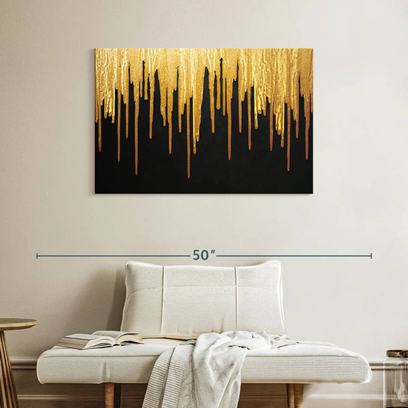 Goutte de peinture dorée Avery, H 26 po x l 39 po