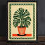 Reproduction botanique rétro encadrée noire Mid-Century-1805872962