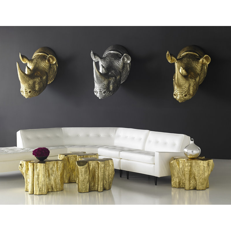 Animals Rhino Wall Décor, Silver