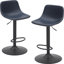 Ensemble de 2 tabourets de bar réglables, tabourets de bar pivotants de style Mid-Century, tabourets de bar industriels avec dossier et chaises de bar à hauteur de comptoir-1260800184