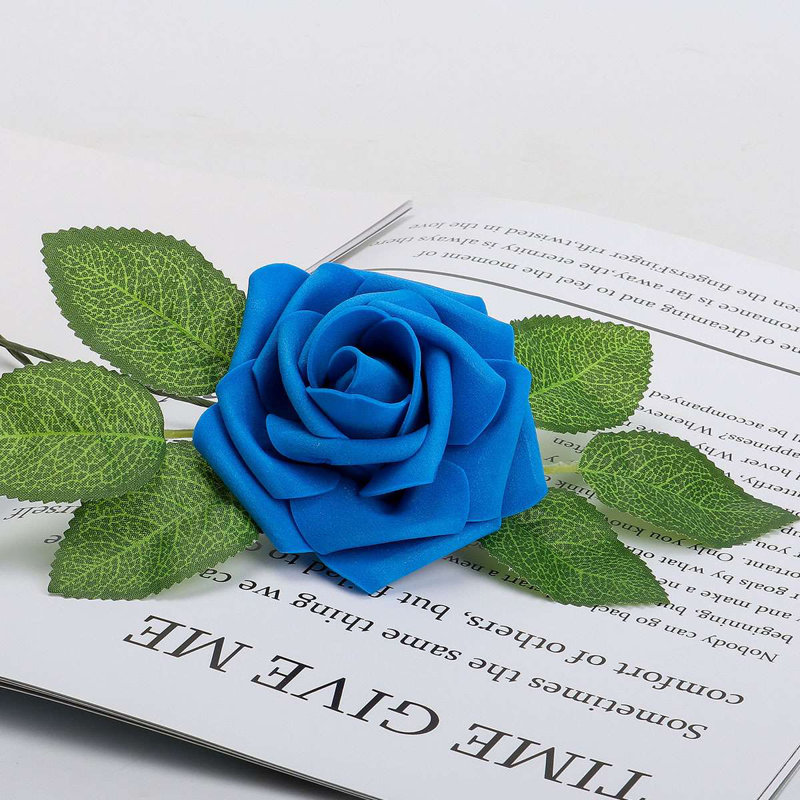 Macias Foam Rose Arrangement, Blue