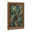 Tableau sur toile à motif géométrique en spirale or et turquoise-1690207650