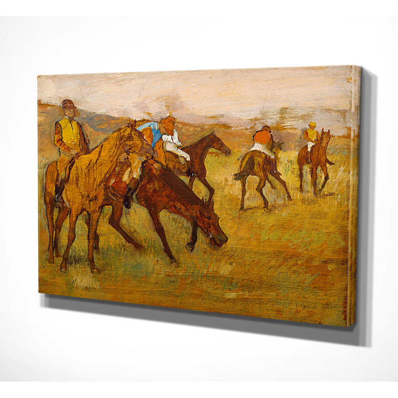 « before the course », reproduction de peinture à l’huile, H 18 po x l 27 po x P 1,5 po, Toile tendue