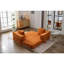 Lit escamotable pliable avec revêtement en chenille, de couleur orange pour appartement - amovible, 2 sièges, fauteuil convertible sans assemblage requis, différentes pièces souples et souples