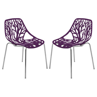 Side Chair with Chromed Legs - Set of 2