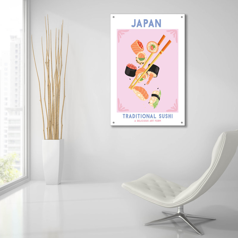 Art mural en verre Food and Travel 2 'par Omar Escalante, H 36 po x l 24 po x P 0,2 po