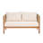 4-Piece Outdoor Sofa Set With Acacia Wood Frame In Teak Look, Beige Rope Panels And Cream Cushions