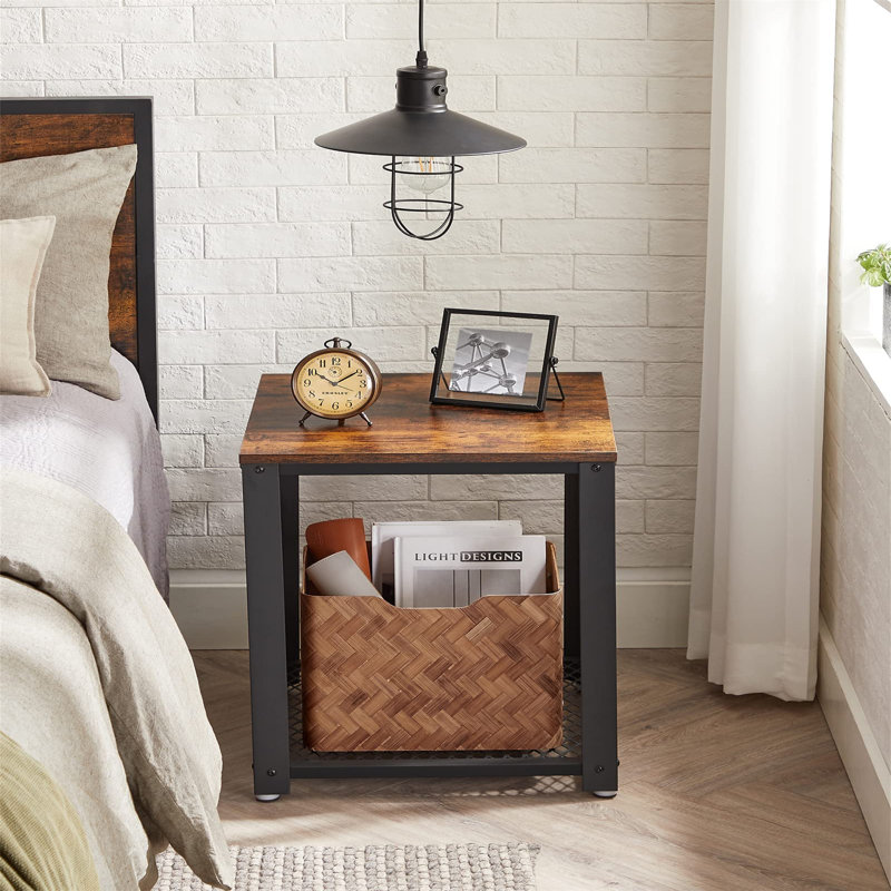 Musani 45cm W Metal Bedside Table