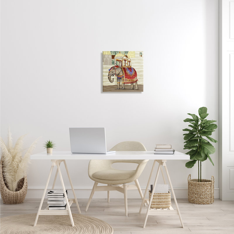 «Elephant Parade Eastern», impression sur toile, H 17 po x l 17 po x P 1,5 po, Toile tendue