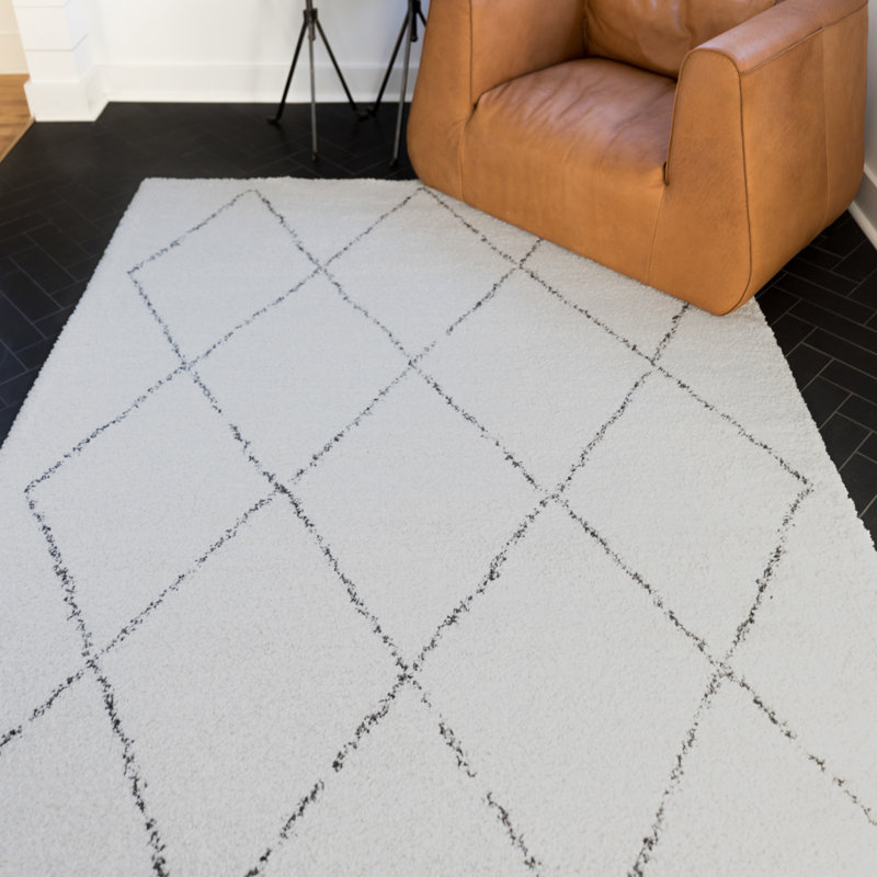 Elsa Geometric Shag Area Rug, Rectangle 120 x 170cm