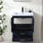 24"Modern Navy Blue Free-standing Bathroom Vanity with Ceramic  Sink with 2 Soft-Close Storage Drawers 