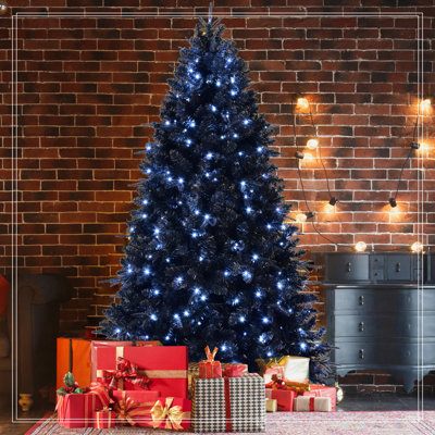 Arbre de Noël noir 5 pi avec 250 lumières DEL blanches
