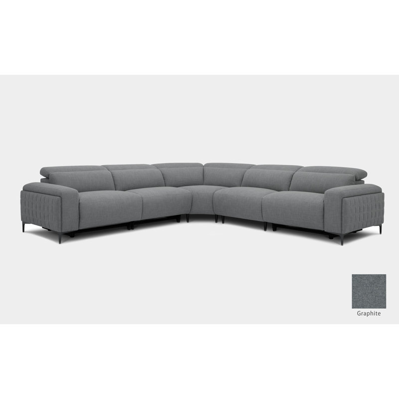 Canapé modulaire réversible en microfibre / microsuède de 130 po Pirkle, Microfibre gris foncé